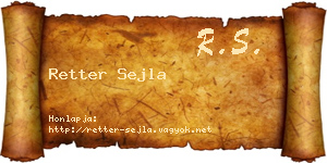Retter Sejla névjegykártya